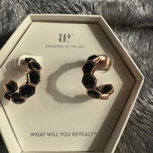 BP Black and Gold Hexagon Earrings